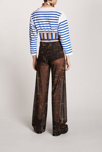 Pantalon Les Marins en tulle - Black & Brown & Écru