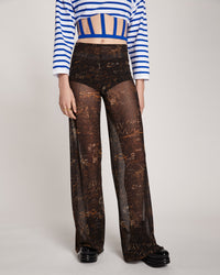 Pantalon Les Marins en tulle - Black & Brown & Écru