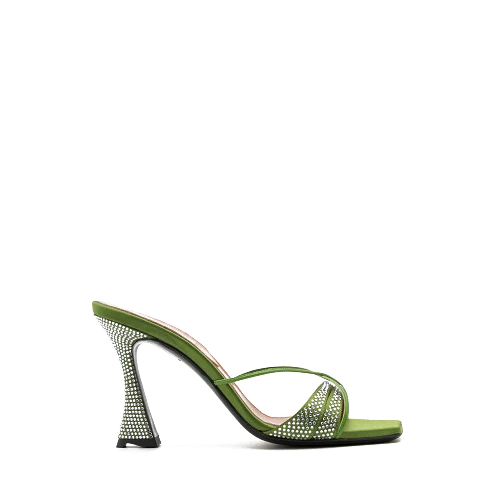 Mules Lust 85 - Green satin