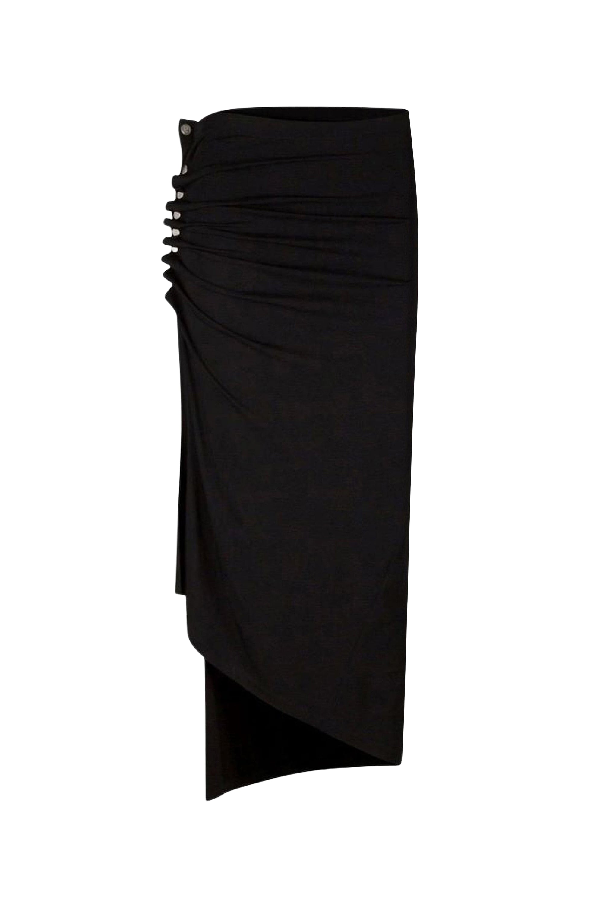 Mid-length slit skirt - Black