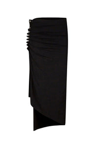 Jupe mi-longue fendue - Black
