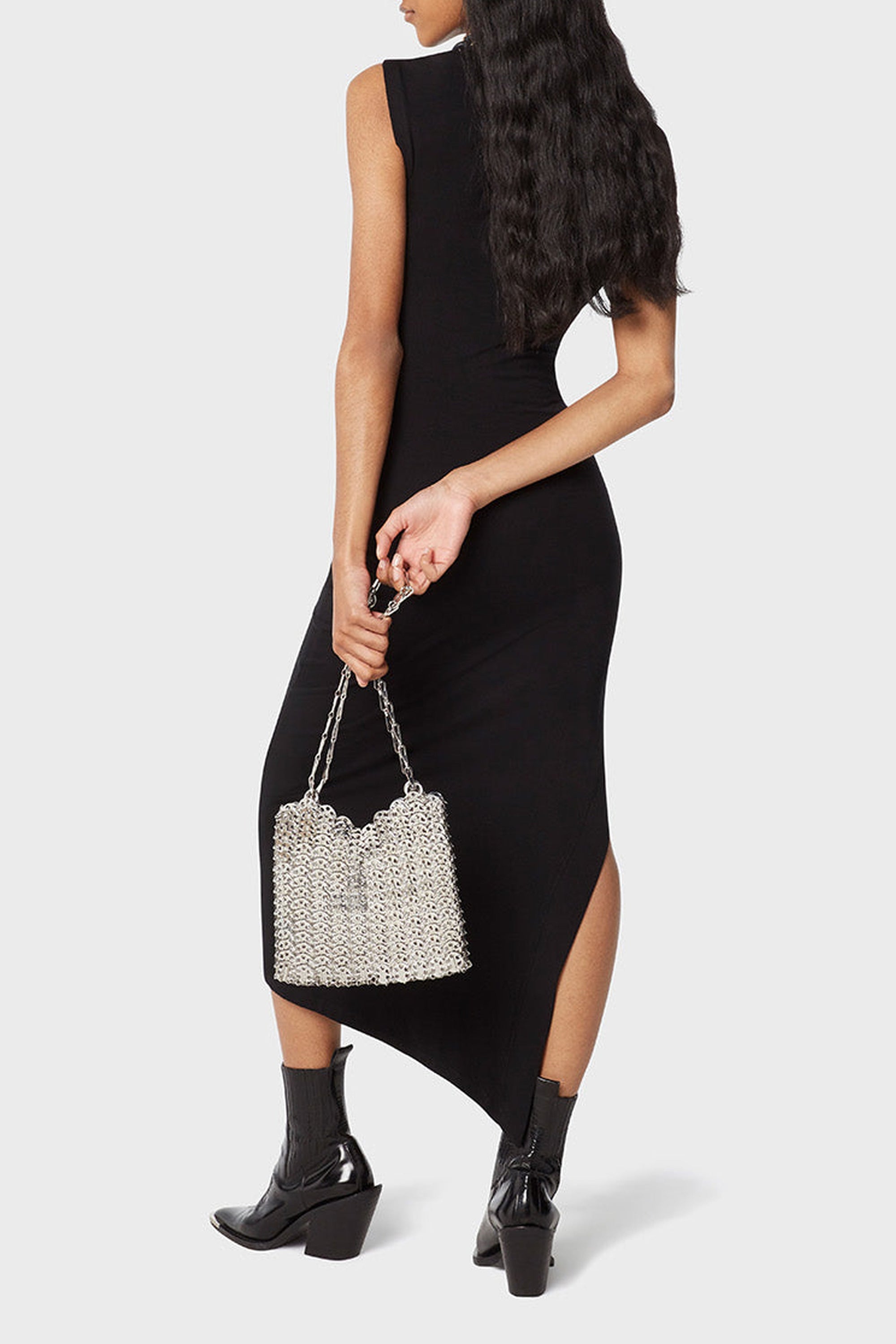 Robe mi-longue drapée - Black