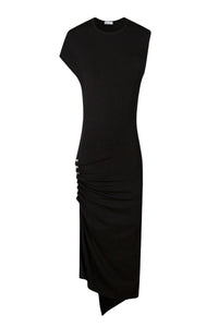 Robe mi-longue drapée - Black
