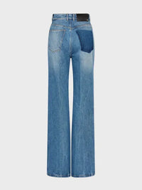 Jean évasé à poche contrastée - Denim Stone