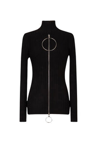 Top côtelé en coton - Black