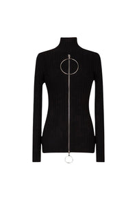 Top côtelé en coton - Black