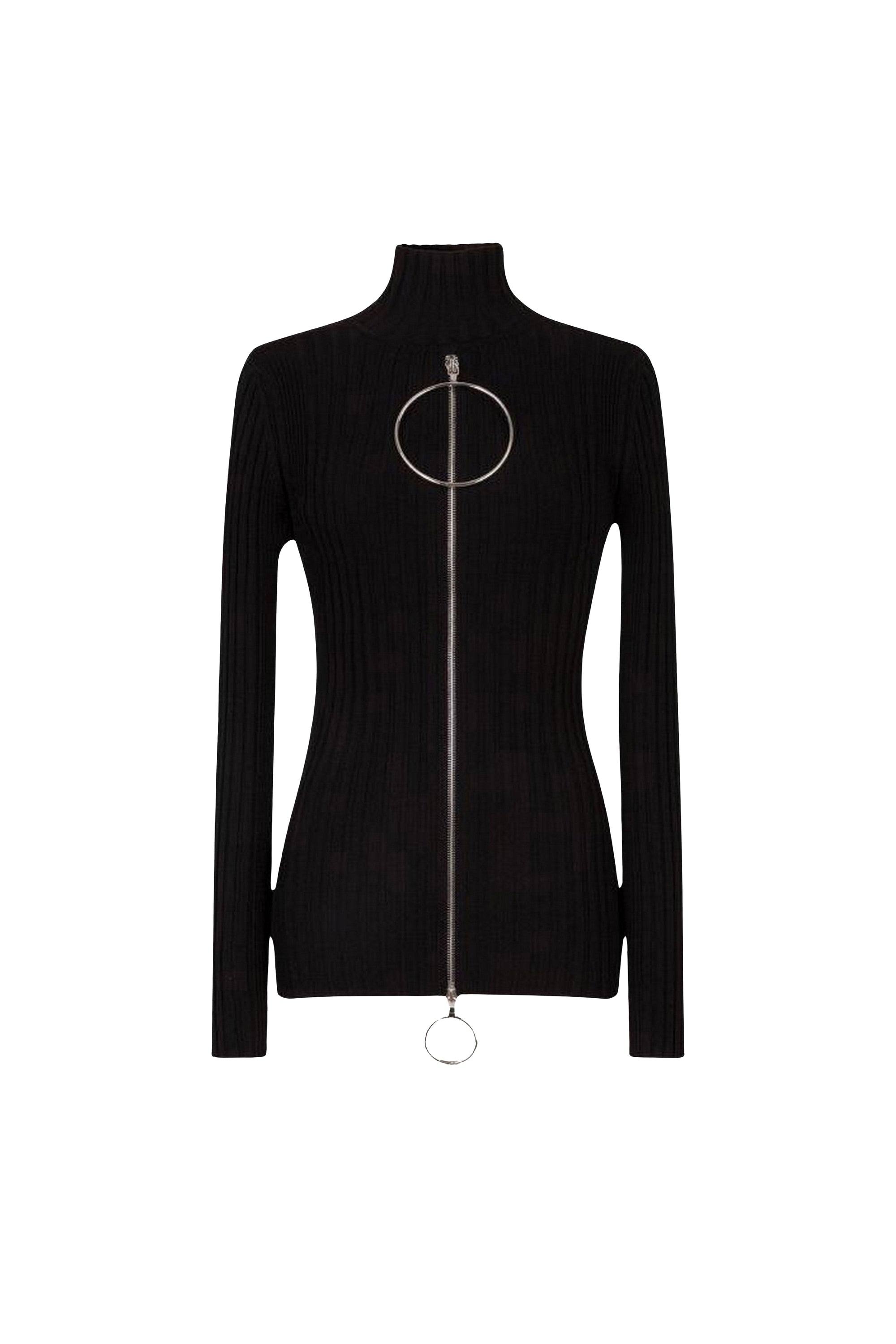 Cotton ribbed top - Black