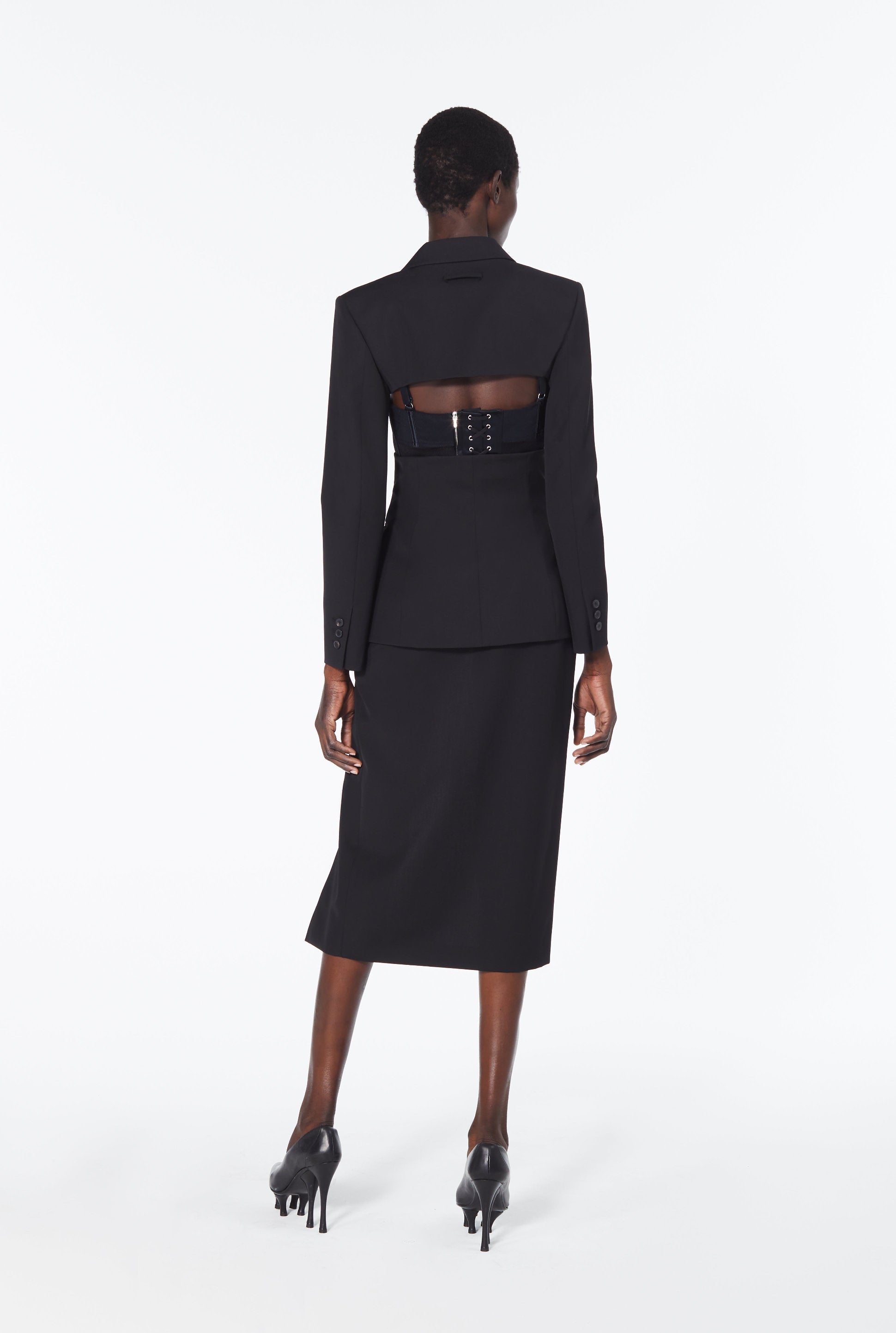Jupe-short JPG x Lotta Volkova en laine - Black