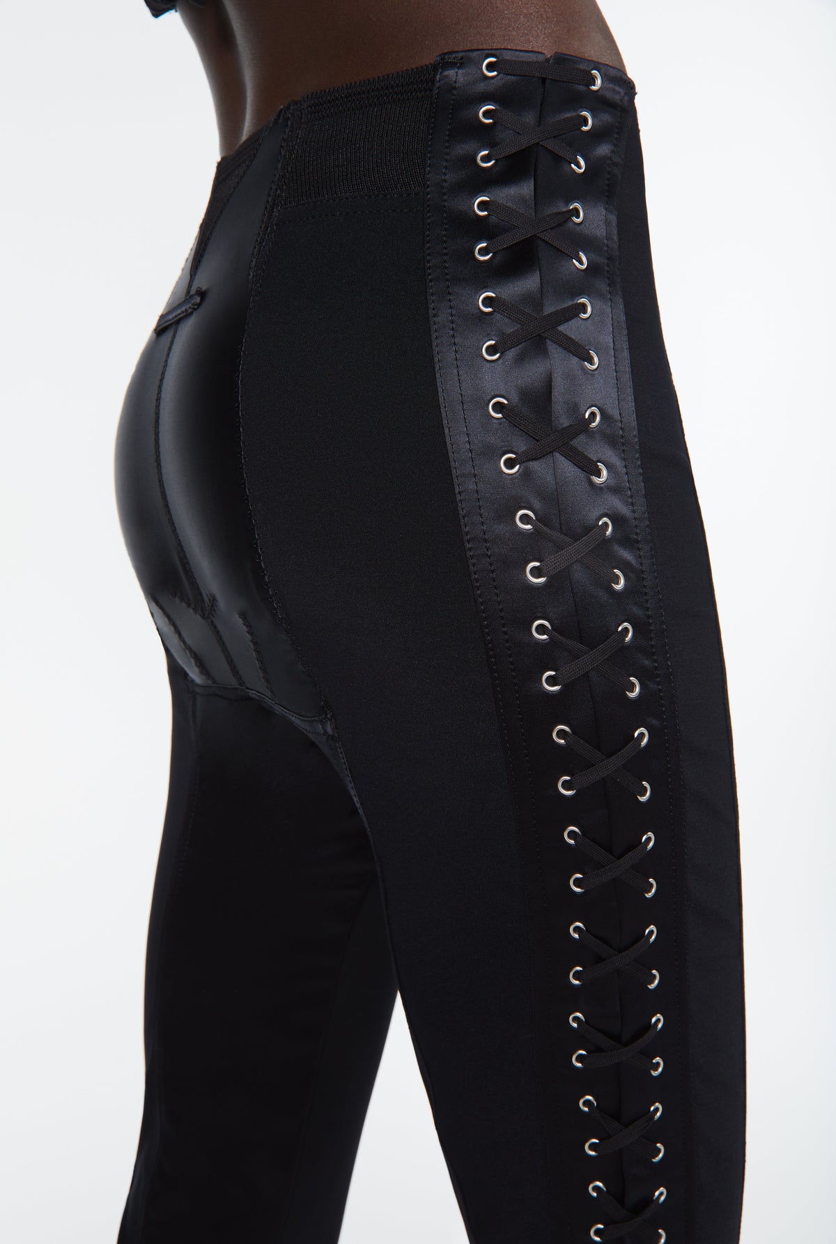 Legging JPG x Lotta Volkova en satin - Black