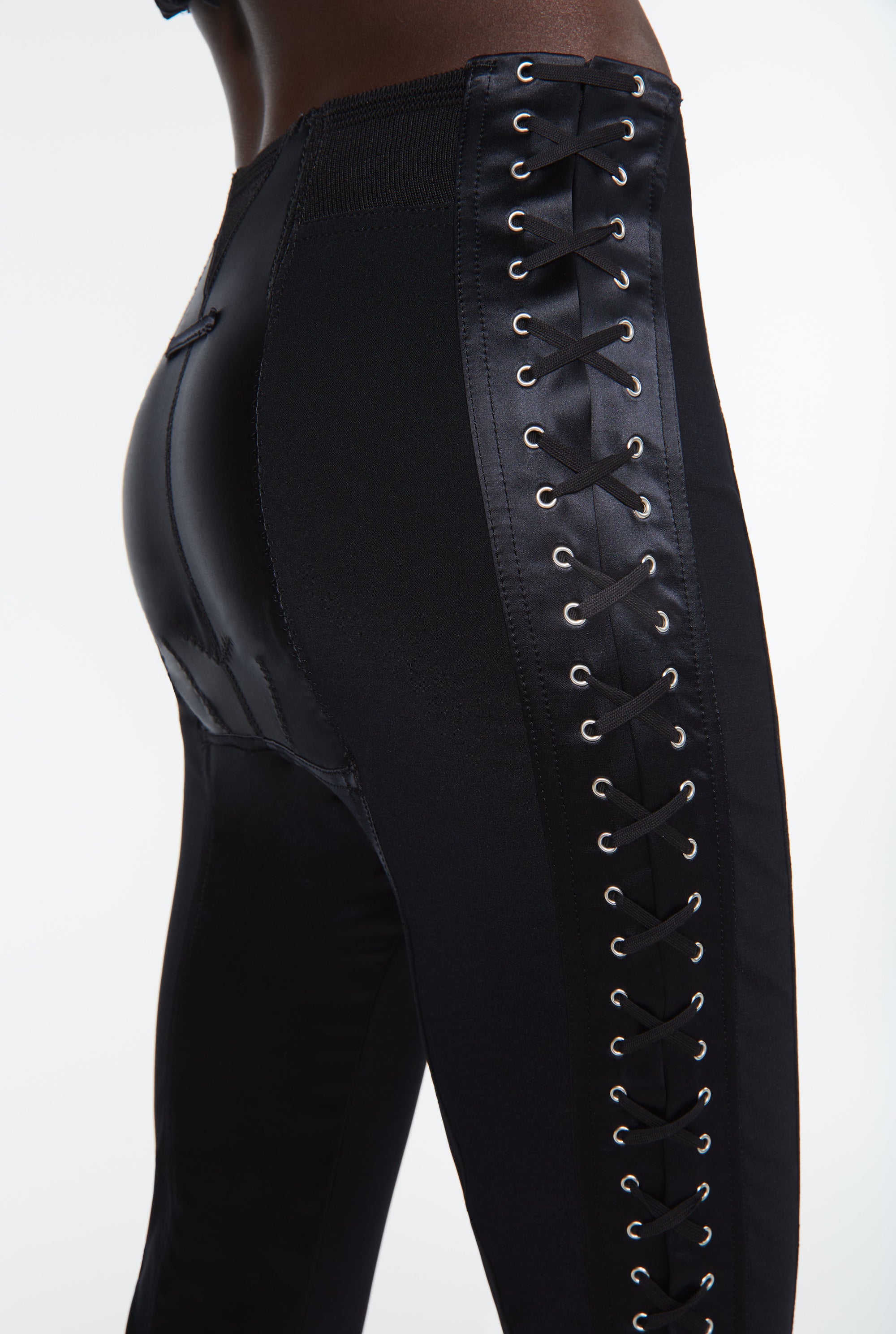 Legging JPG x Lotta Volkova en satin - Black