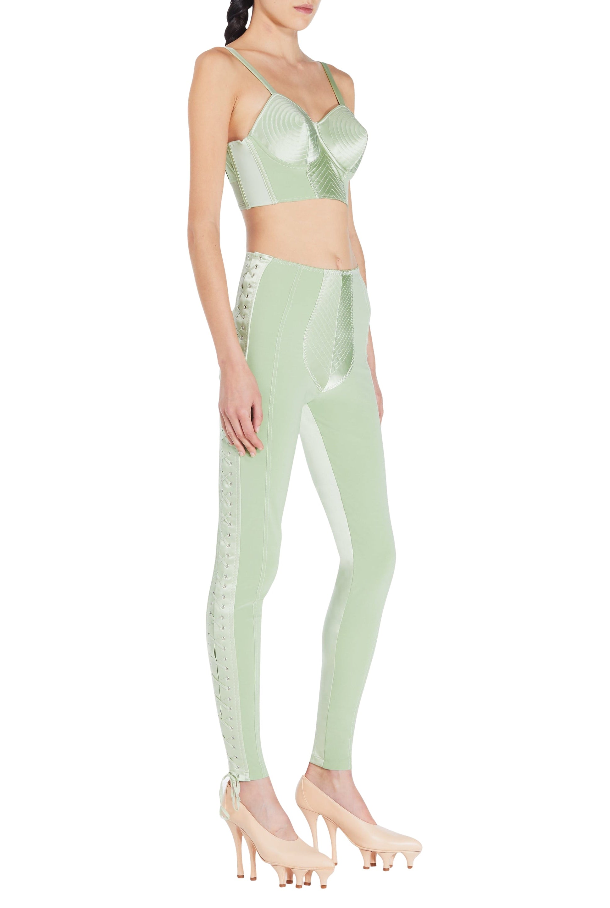 Legging JPG x Lotta Volkova en satin - Mint