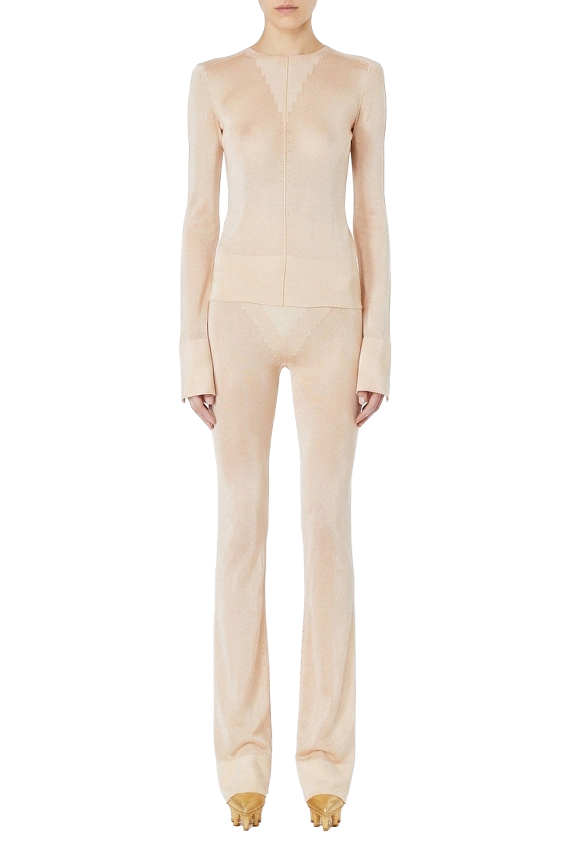 Pantalon JPG x Lotta Volkova évasé - Light Nude