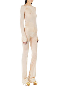 Pantalon JPG x Lotta Volkova évasé - Light Nude