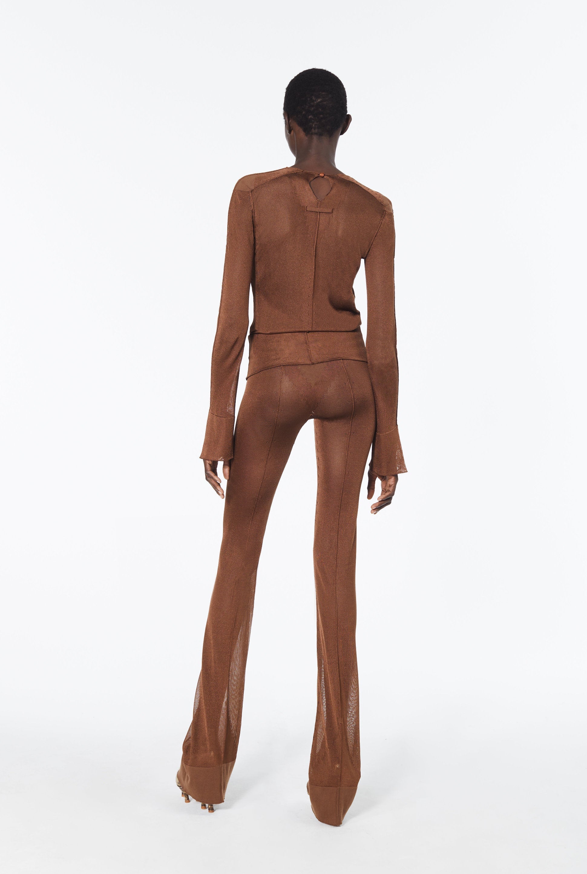 Pantalon JPG x Lotta Volkova évasé - Brown
