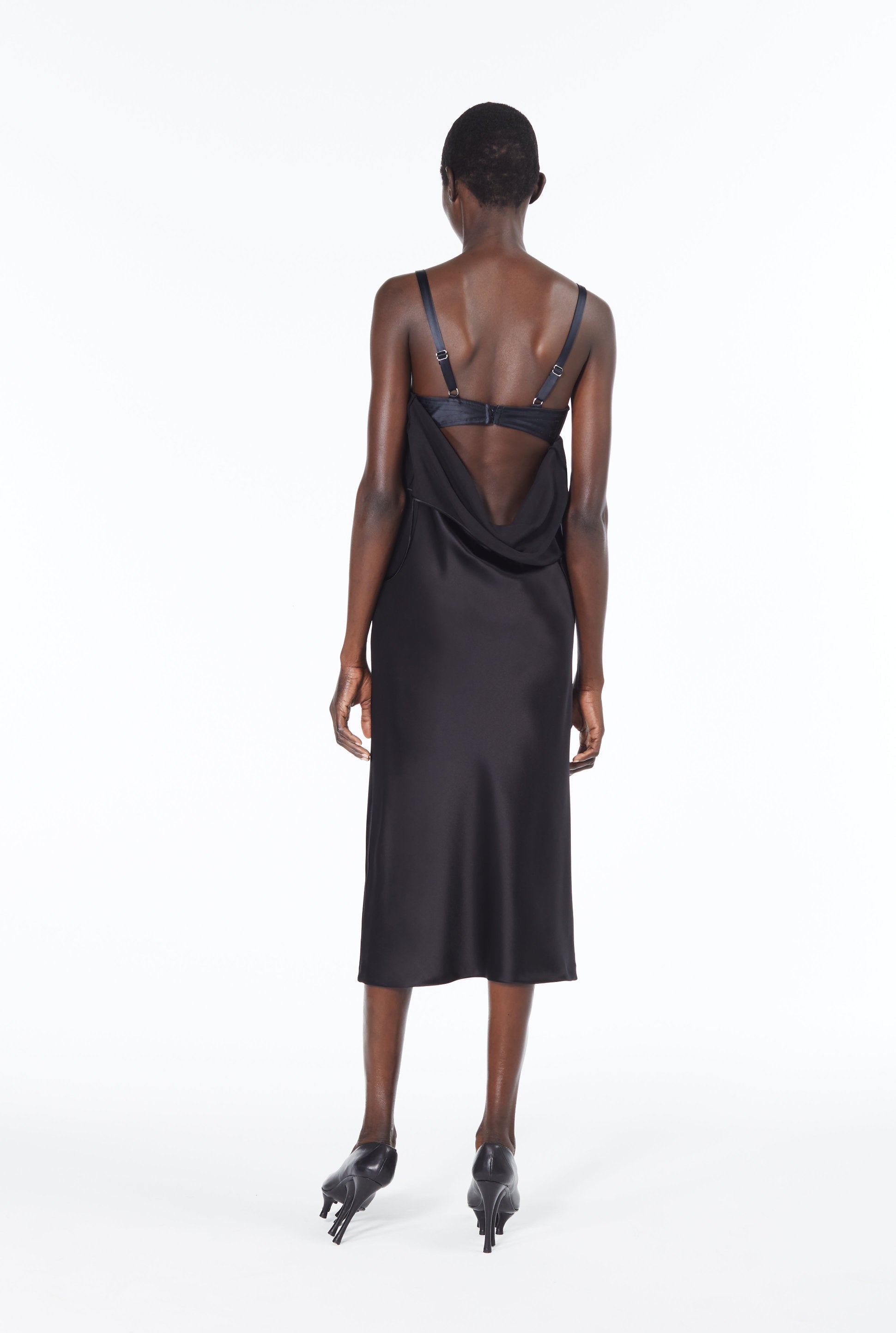 Robe JPG x Lotta Volkova en soie - Black