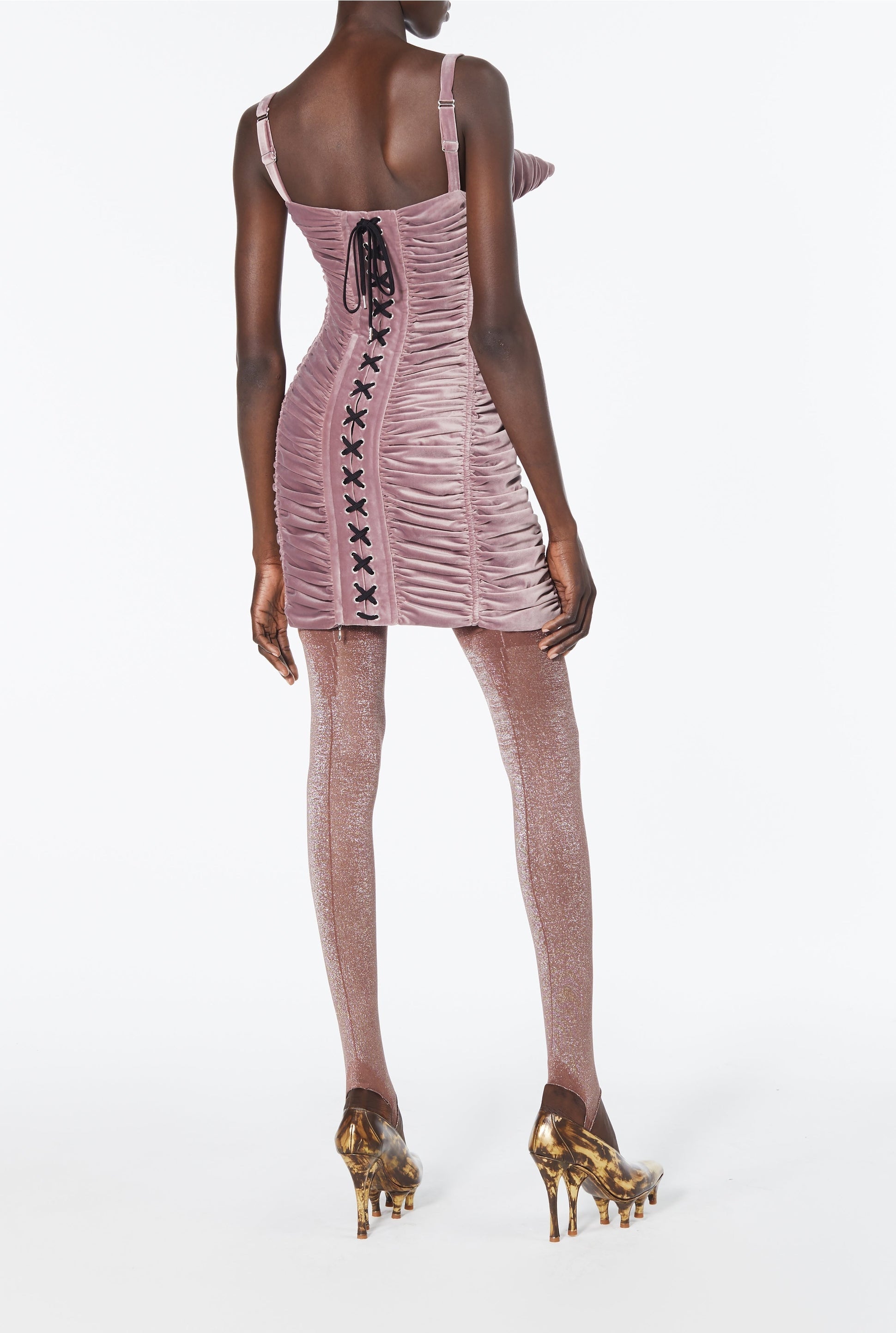 Robe JPG x Lotta Volkova en velours - Purple & Black