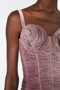 Robe JPG x Lotta Volkova en velours - Purple & Black