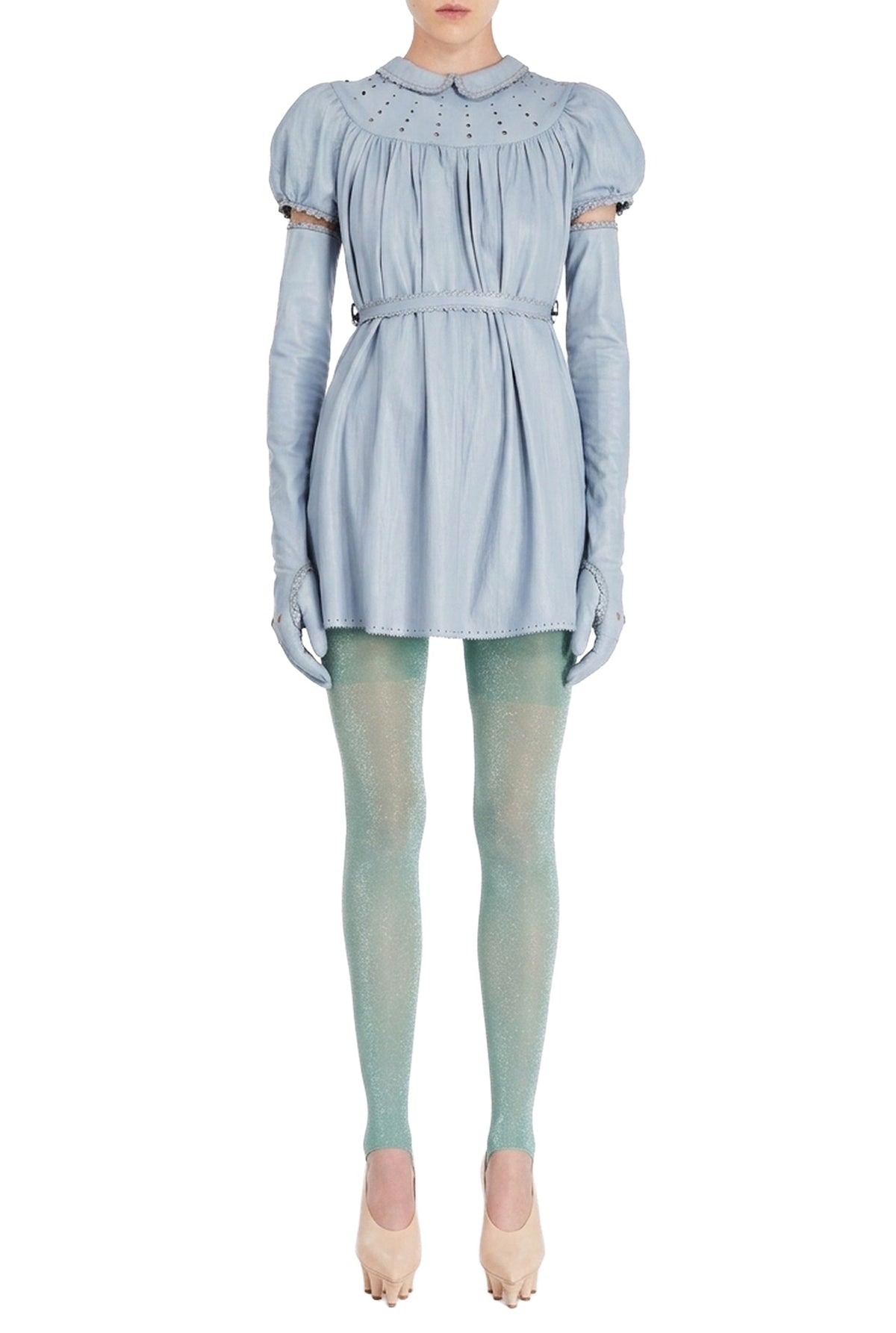 Robe courte JPG x Lotta Volkova en cuir - Blue