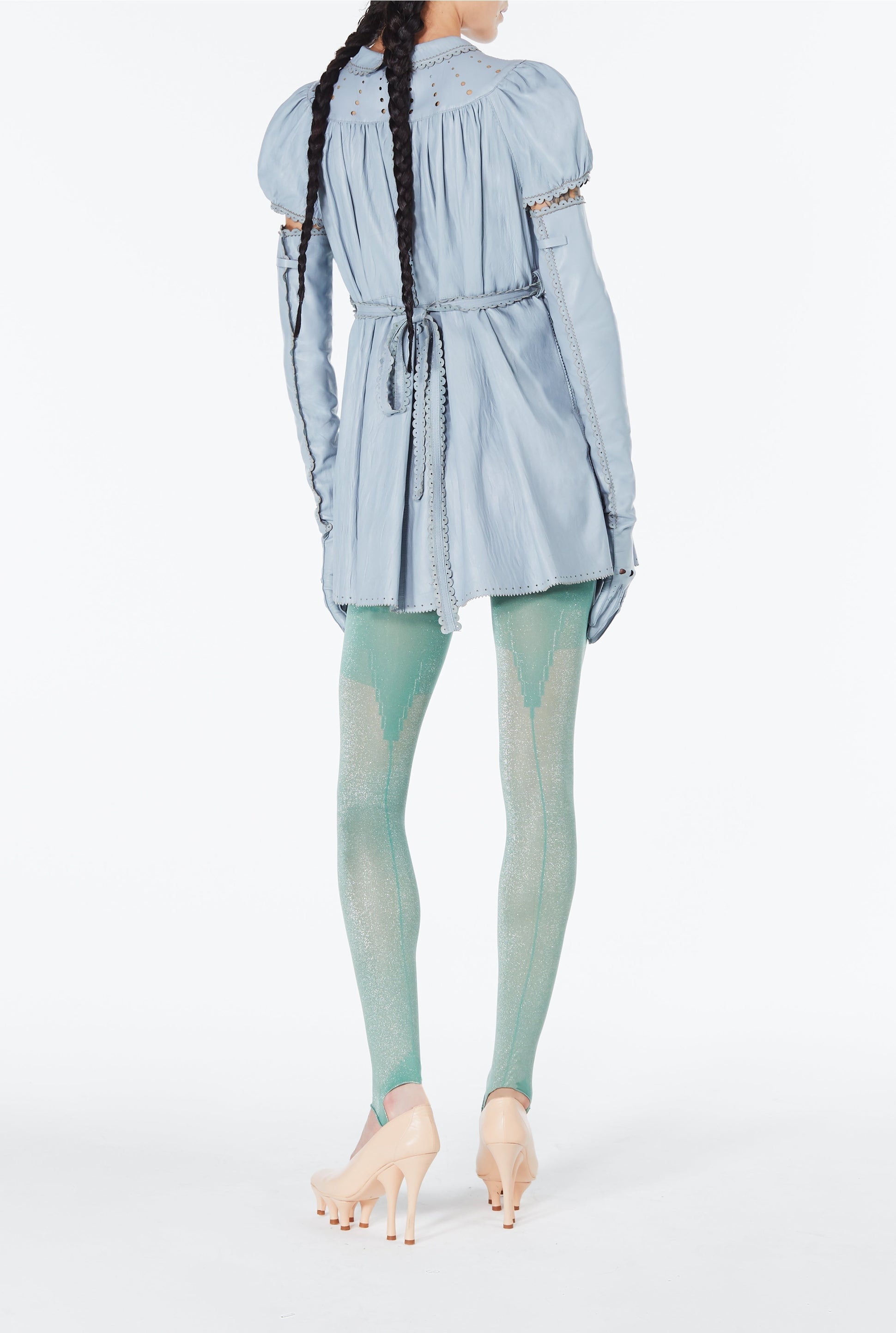 Robe courte JPG x Lotta Volkova en cuir - Blue