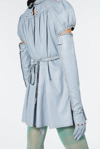 Robe courte JPG x Lotta Volkova en cuir - Blue
