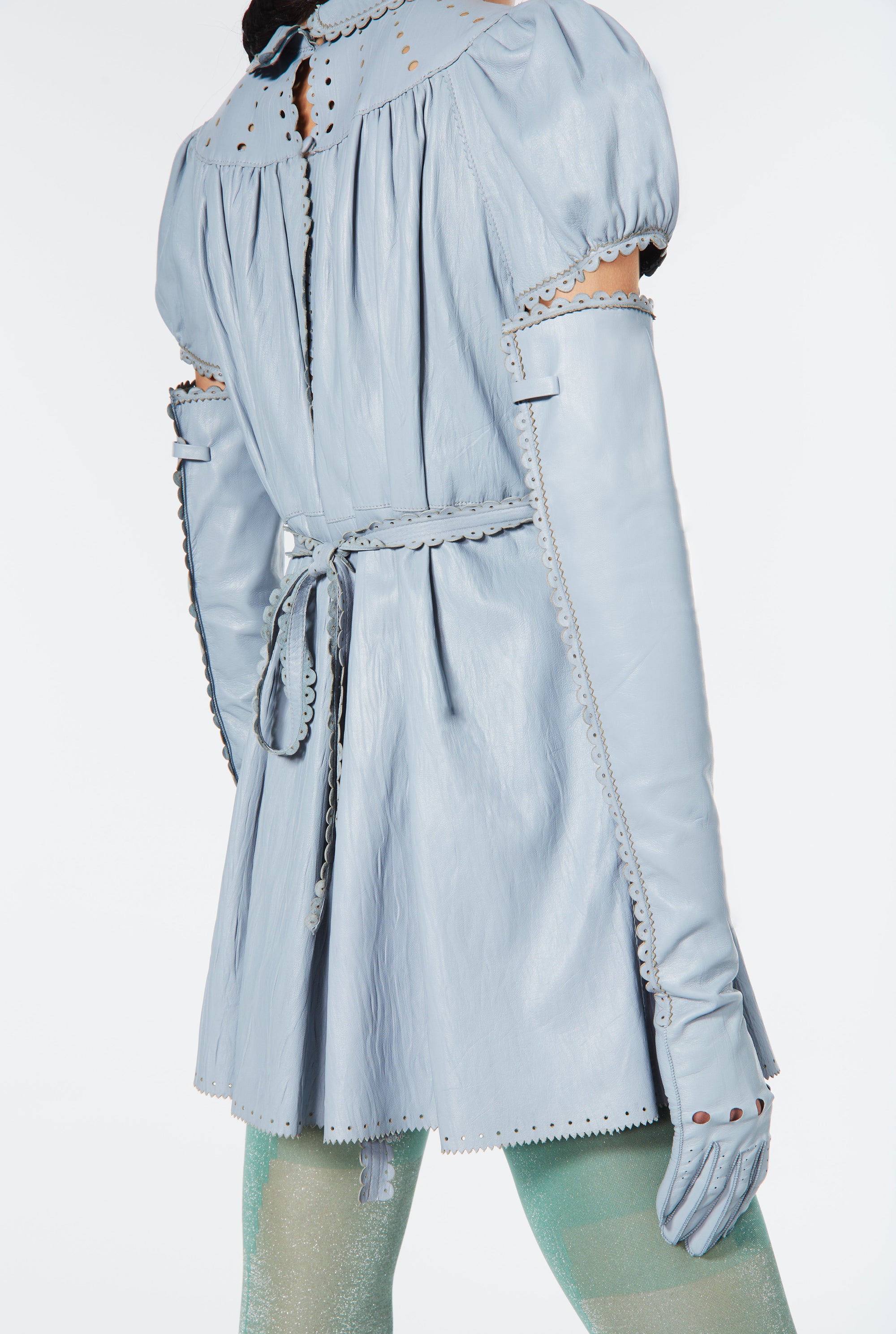 Robe courte JPG x Lotta Volkova en cuir - Blue