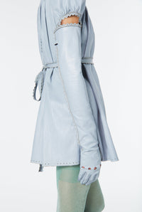 Robe courte JPG x Lotta Volkova en cuir - Blue