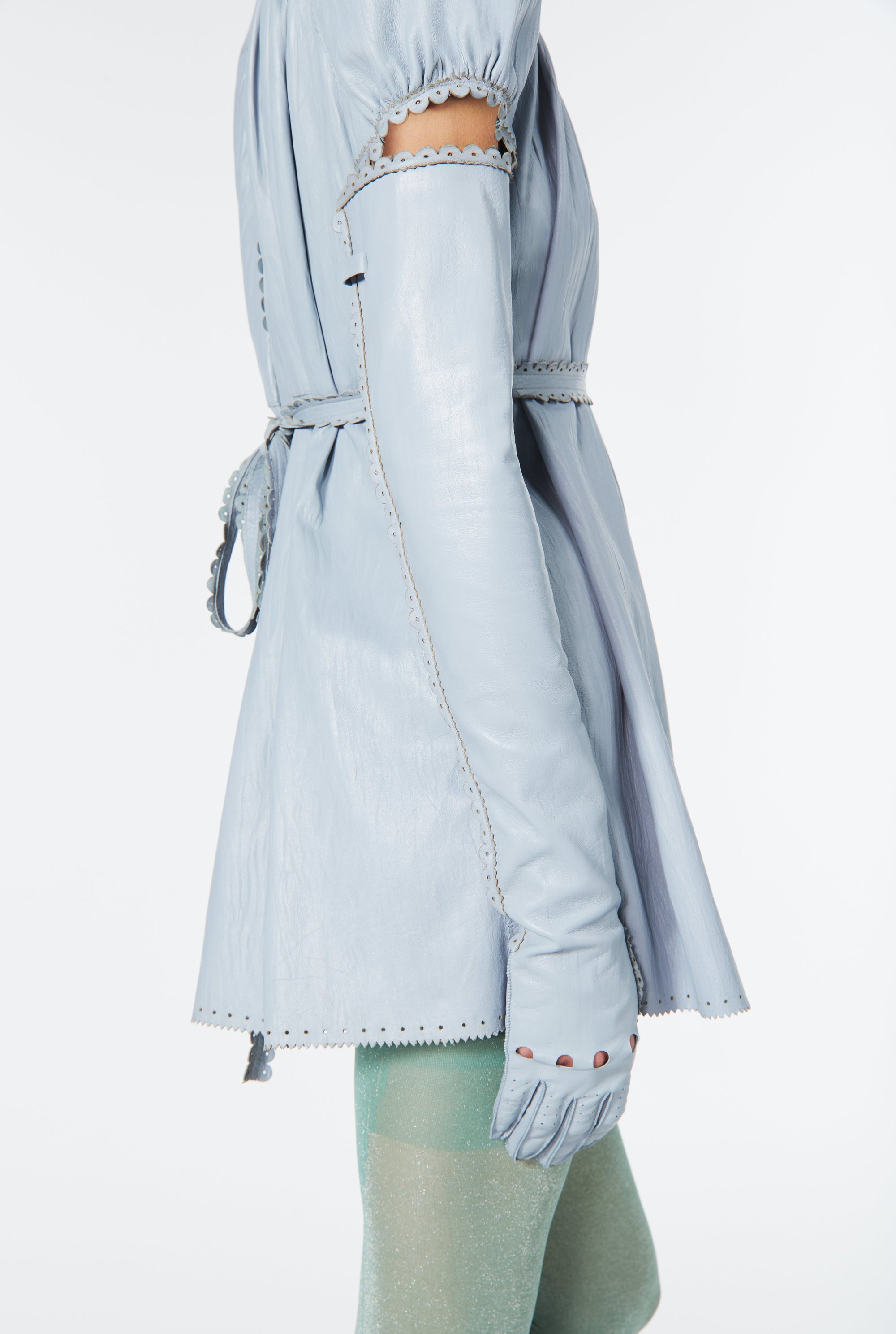 Robe courte JPG x Lotta Volkova en cuir - Blue