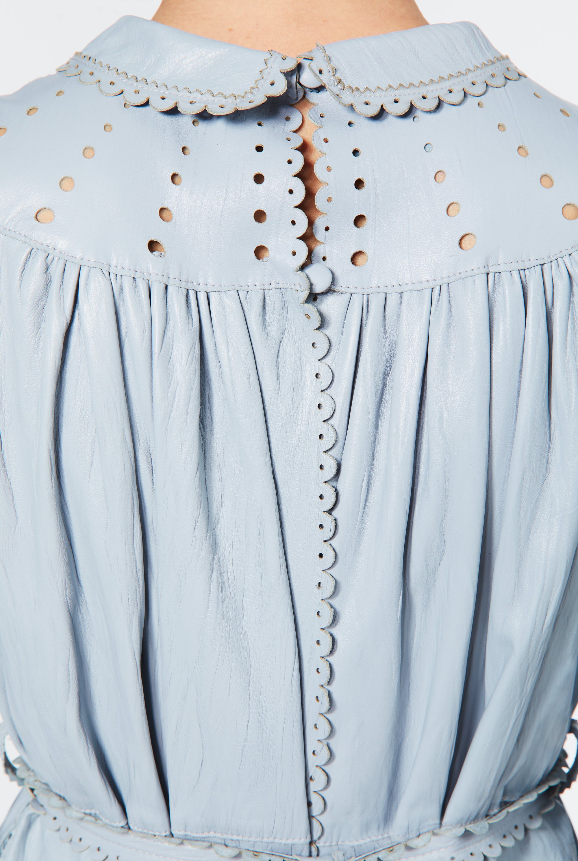 Robe courte JPG x Lotta Volkova en cuir - Blue