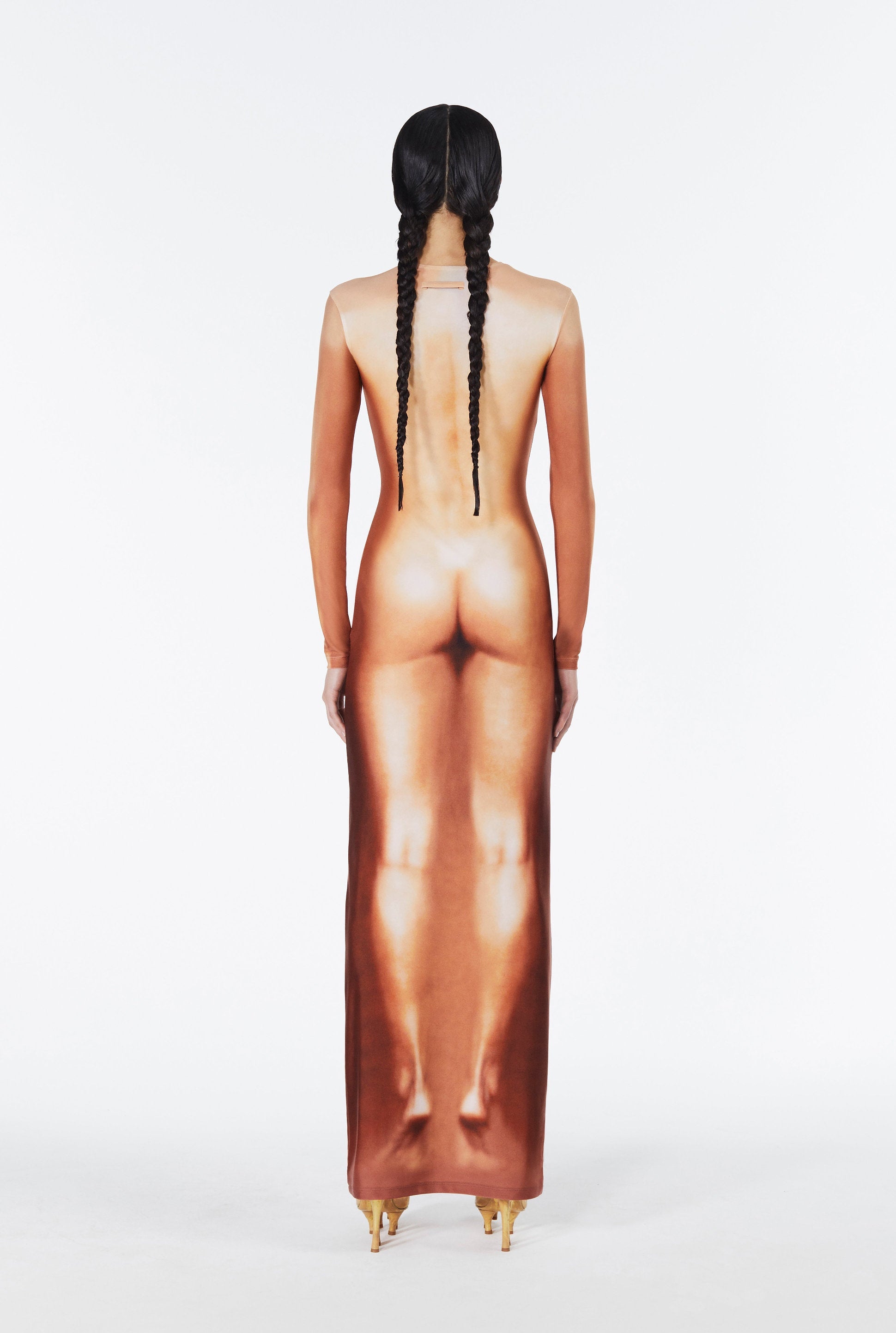 Robe JPG x Lotta Volkova imprimée - Light Nude