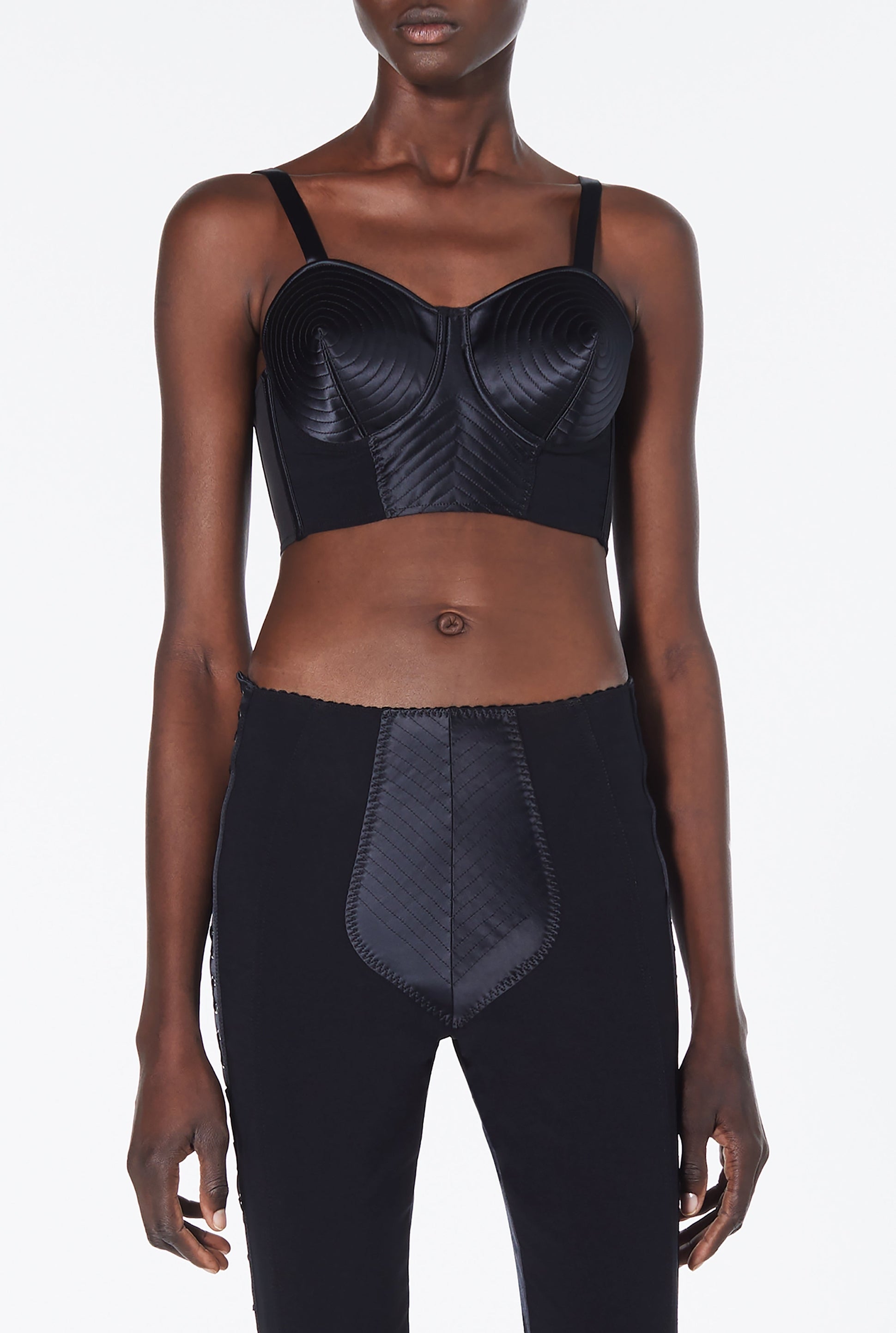 Brassière JPG x Lotta Volkova en satin - Black