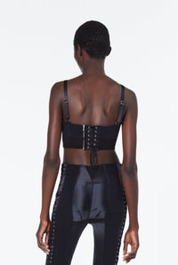 Brassière JPG x Lotta Volkova en satin - Black