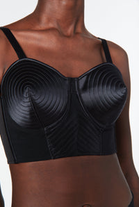 Brassière JPG x Lotta Volkova en satin - Black