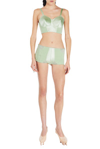 Brassière JPG x Lotta Volkova en satin - Mint