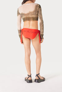 Maillot une pièce avec strass au dos - Red