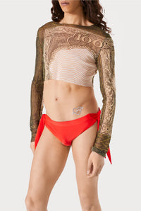 Maillot une pièce avec strass au dos - Red