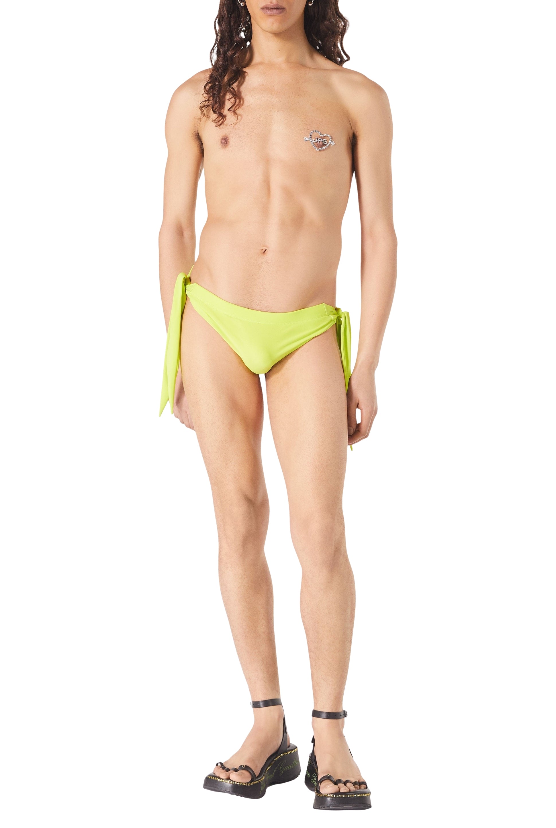Maillot une pièce avec strass au dos - Lime