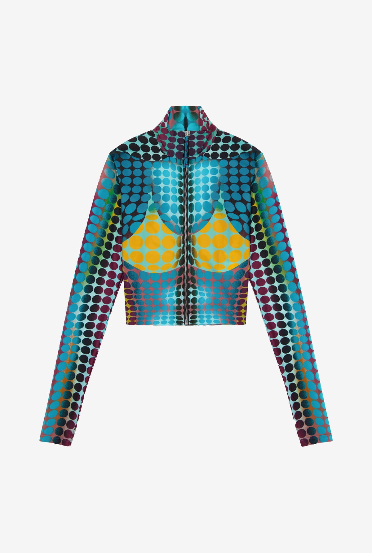 Réédition - Le Top Imprimé Dots Bleu - Blue & Purple & Yellow