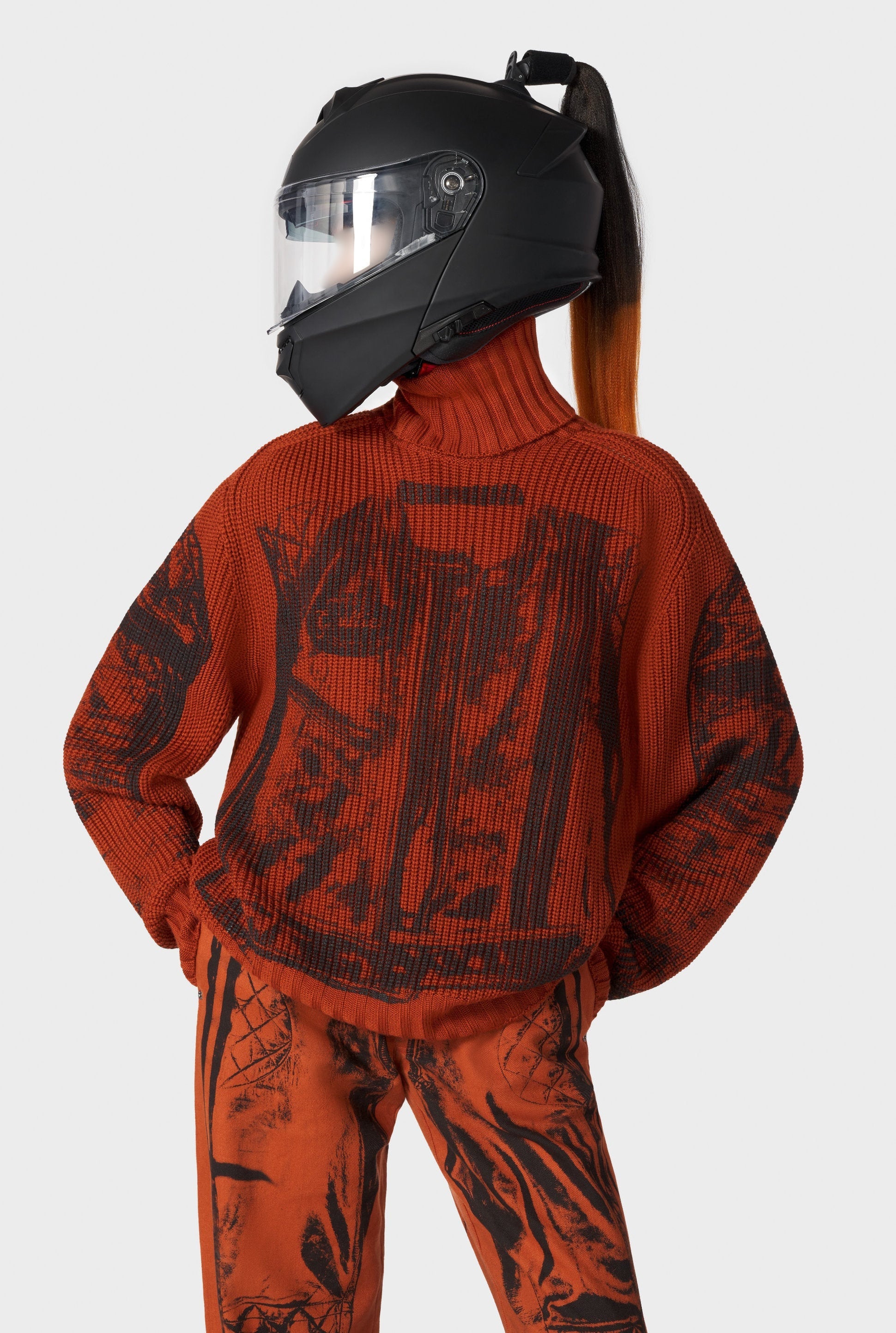 Pull JPG x DSM imprimé en laine - Brick & Black