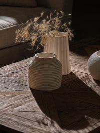 Vase Sorrento en argile - Off white