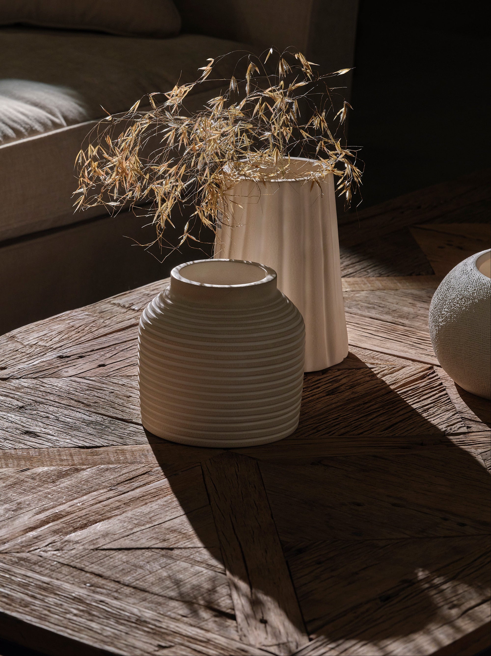 Vase Sorrento en argile - Off white