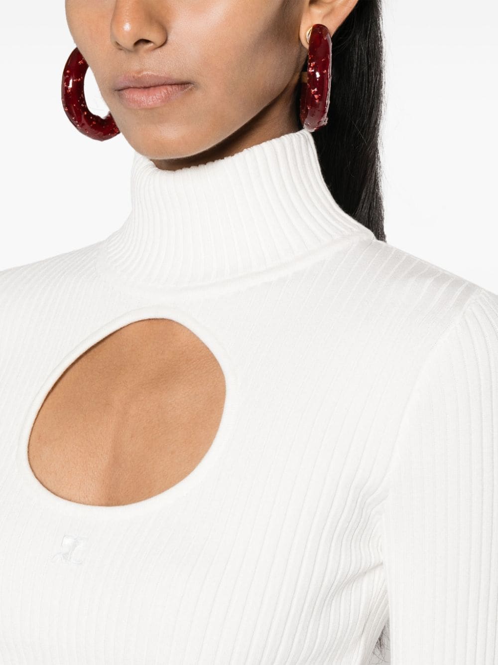 61pcs RELIQUAT 120€ / Pull circle à col roulé en maille côtelé - Heritage white