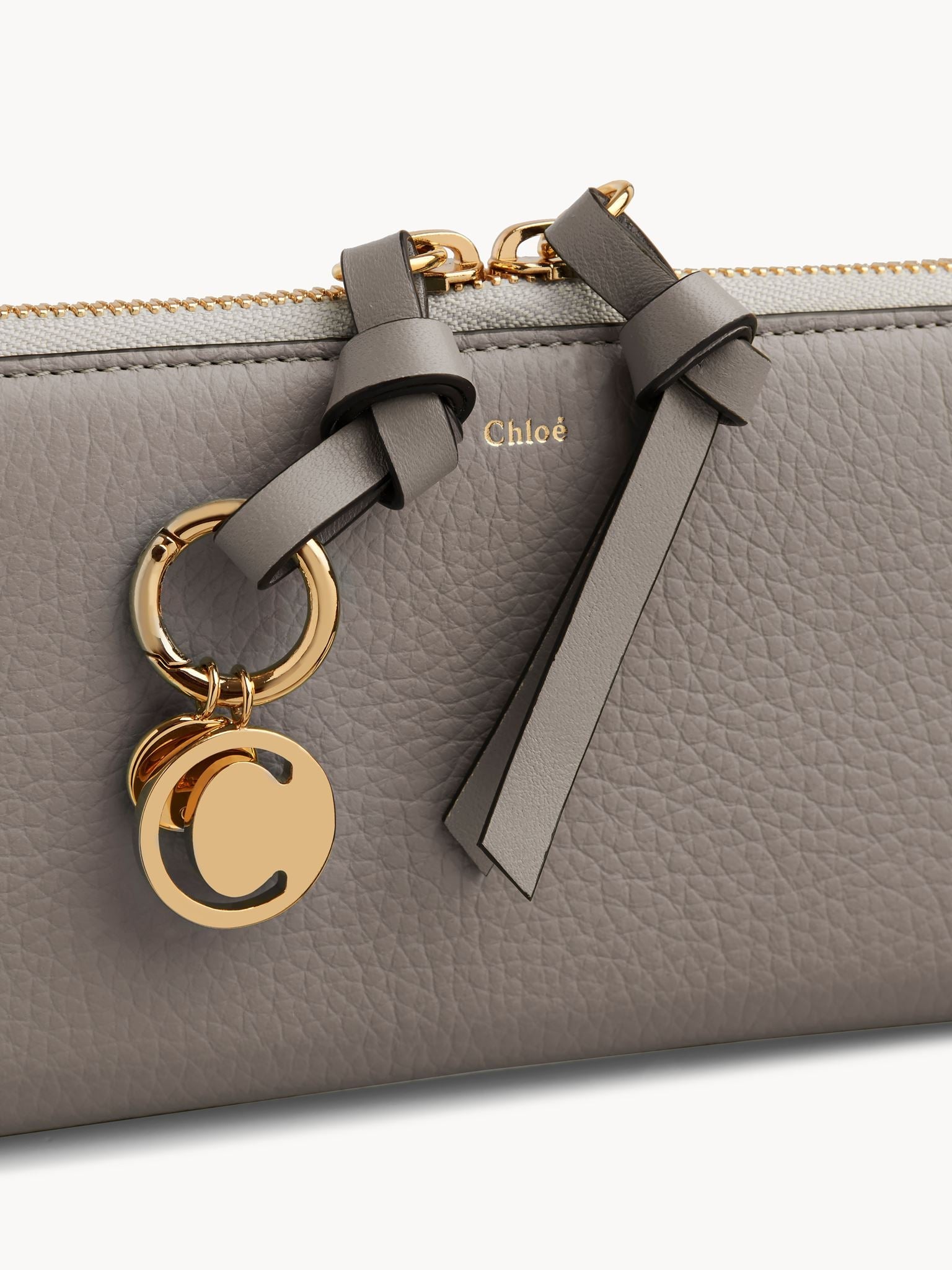 Portefeuille long Alphabet en cuir - Cashmere Grey