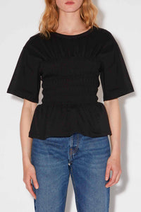 T-shirt smocké May ajusté - Charbon