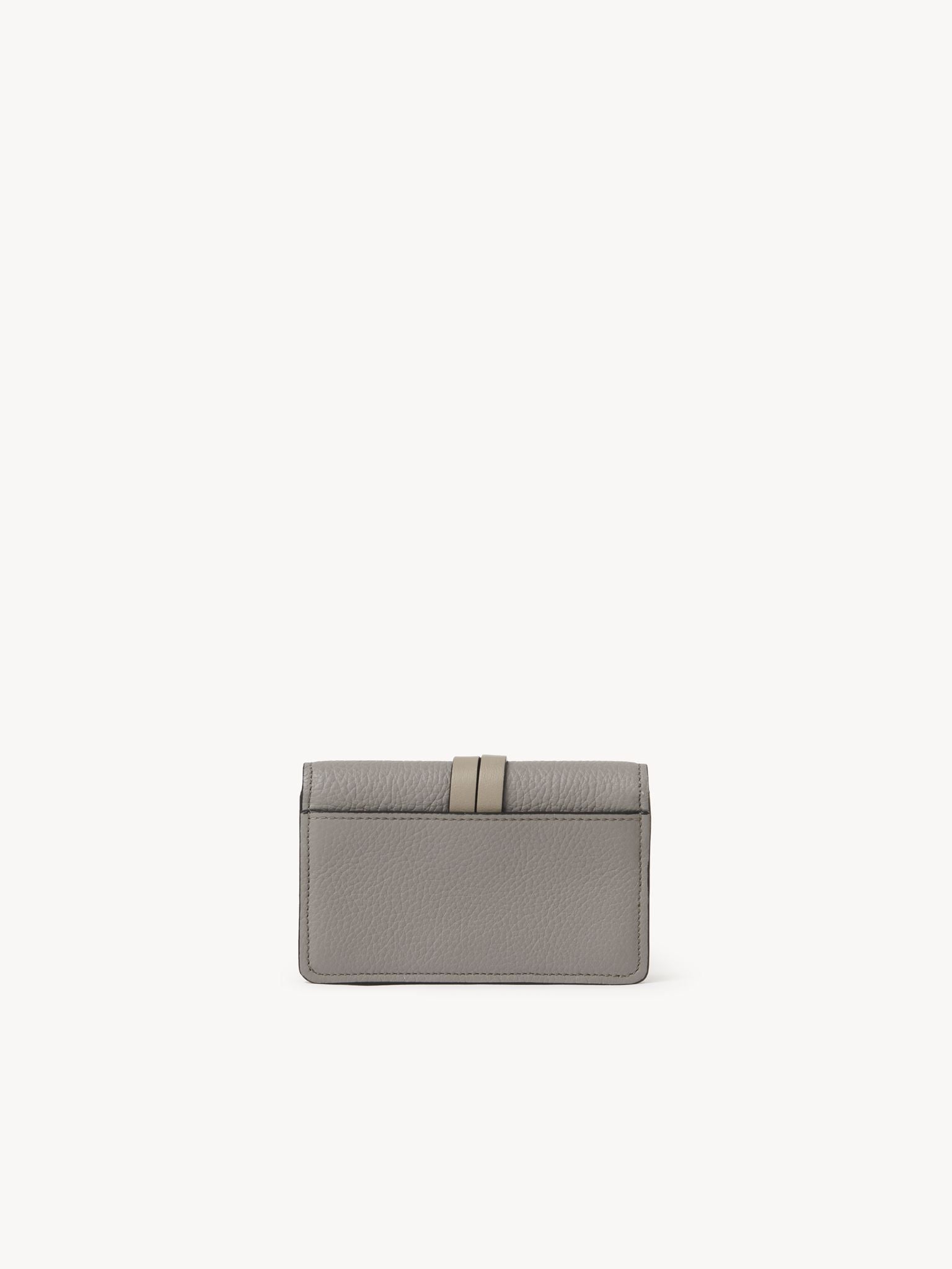 Alphabet leather wallet for cards and coins - Cashmere Grey