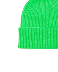 VERT FLUO / DJV / QTY : 0 / Bonnet A Revers A Petites Côtes - Vert Fluo