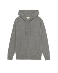 GRIS CHINE FONCE / DJV / QTY : 1 / Pull Hoodie Zippé Basique - Gris Chine Fonce