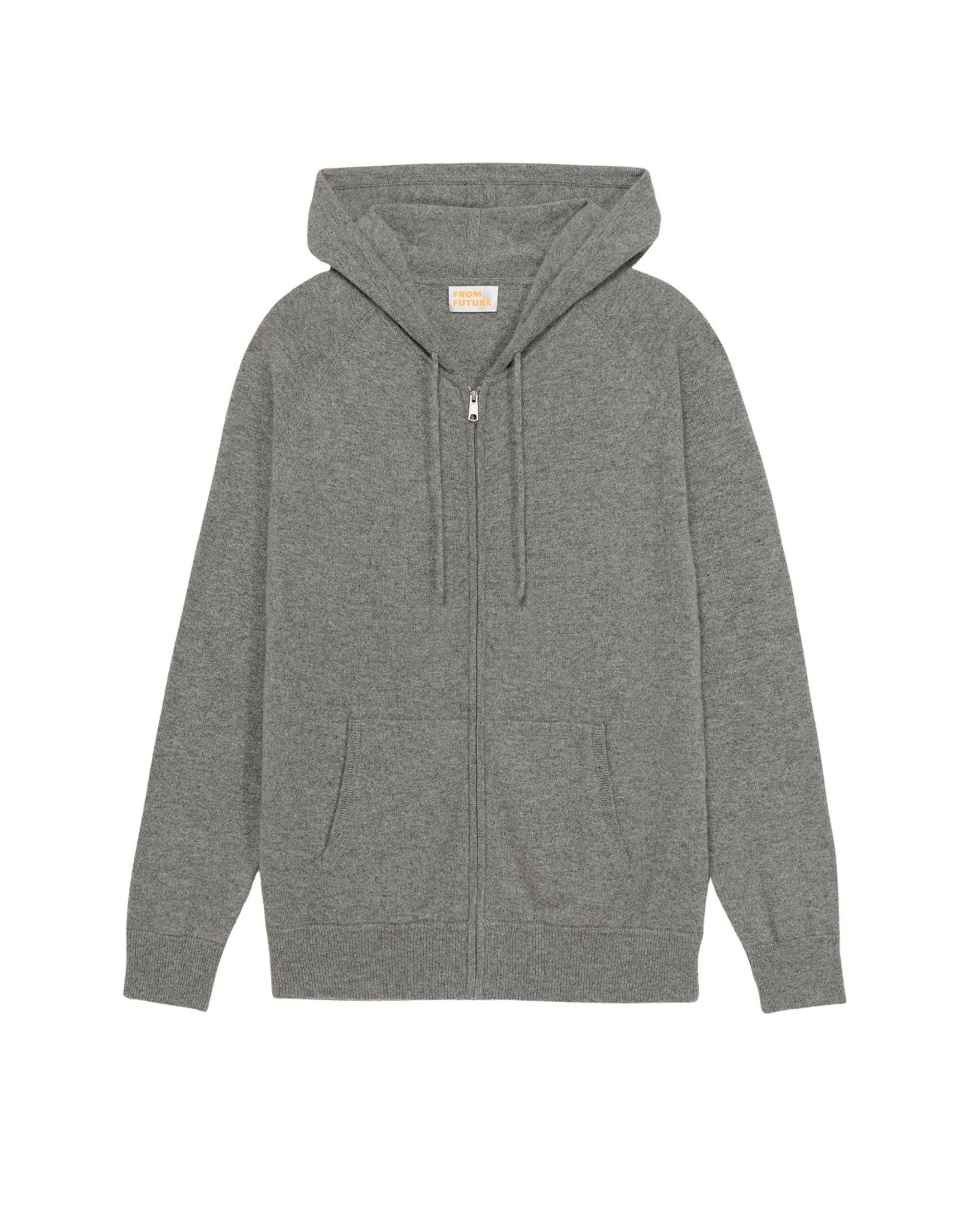 GRIS CHINE FONCE / DJV / QTY : 1 / Pull Hoodie Zippé Basique - Gris Chine Fonce