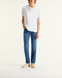 T-shirt à col V - Blanc