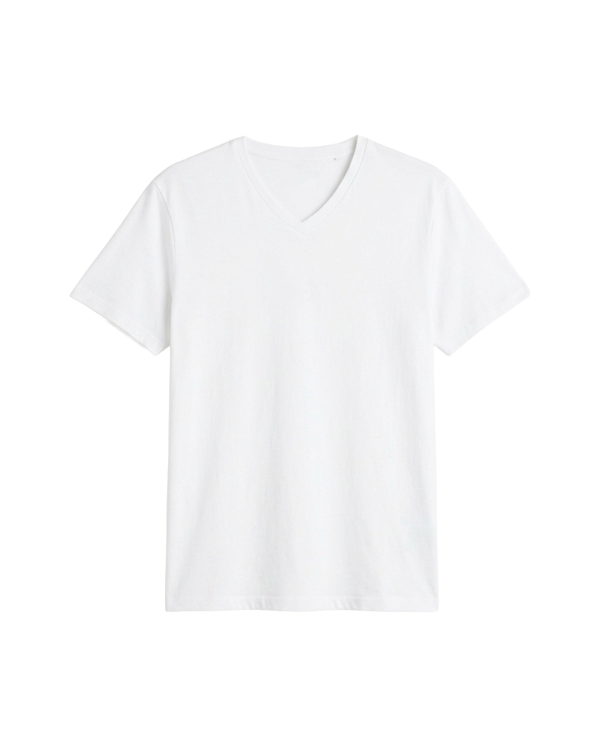 T-shirt à col V - Blanc