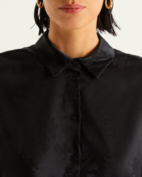 Chemise Suzanna en soie - Black Jacquard
